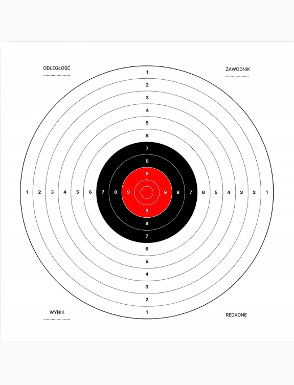 tarcze strzeleckie papierowe 45x45 cm redxone zestaw 50 sztuk fsc 80g
