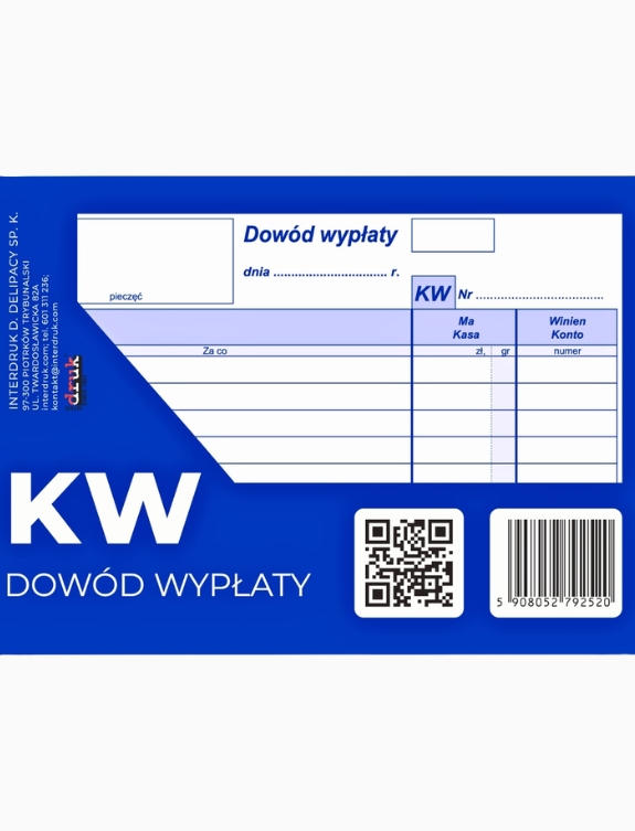 druk kw dowod wyplaty a6 80 kart samokopiujacych wielokopia z podkladka