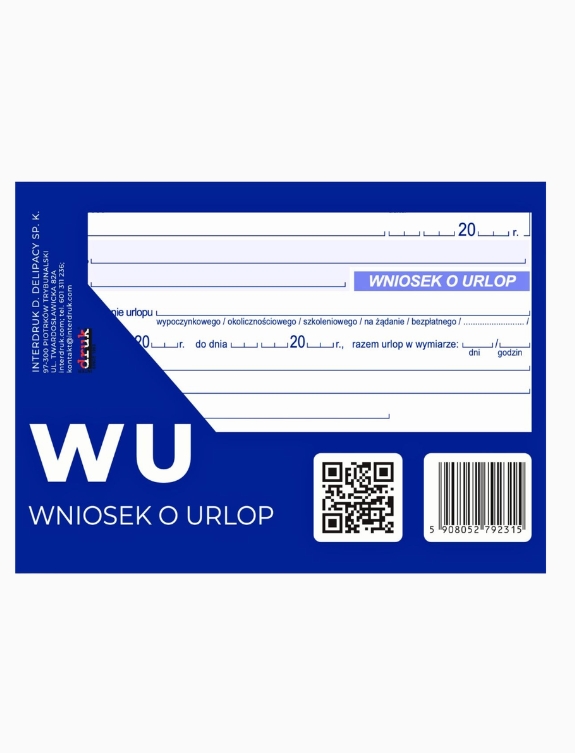 druk wniosek o urlop wu format a6 40 kartek 80g m2 z podkladka druk wniosek o urlop wu format a6 40 kartek 80g m2 z podkladka