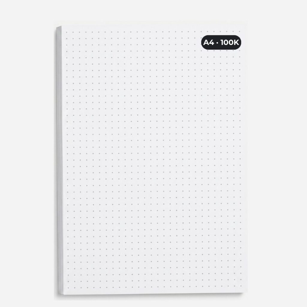 Blok do notatek w kropki A4 100k papier offsetowy 90g Interdruk na jasnym tle