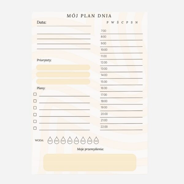 Elegancki planer dzienny 100 kart bez okładki na modnym beżowym papierze grubym 90g Elegancki planer dzienny 100 kart bez okładki na modnym beżowym papierze grubym 90g