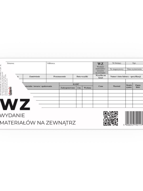wypelnianie druku magazynowego wz wydanie zewnetrzne przy wydaniu towaru z magazynu