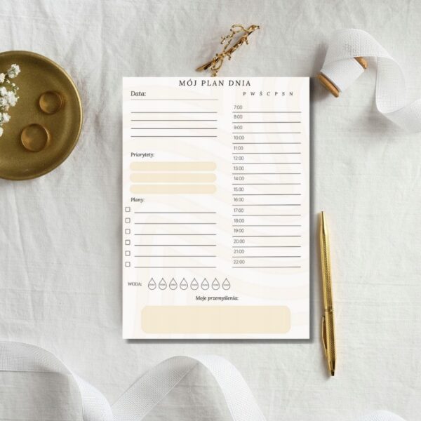 Odrywany notes planer dzienny do organizacji pracy biurowej z usztywnianym spodem 290g Odrywany notes planer dzienny do organizacji pracy biurowej z usztywnianym spodem 290g