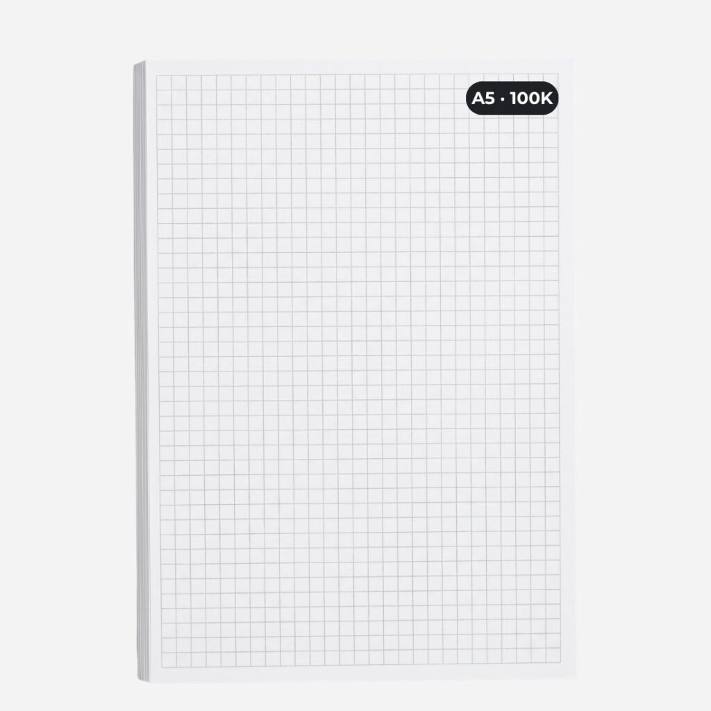 Notes w kratkę A5 100 kartek 90 g/m2 Interdruk - gruby blok biurowy do codziennych notatek