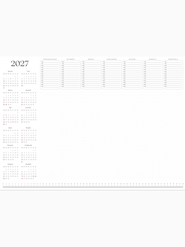 KALENDARZ-NA-BIURKO-A2-PLANER-DNI-2027 KALENDARZ-NA-BIURKO-A2-PLANER-DNI-2027