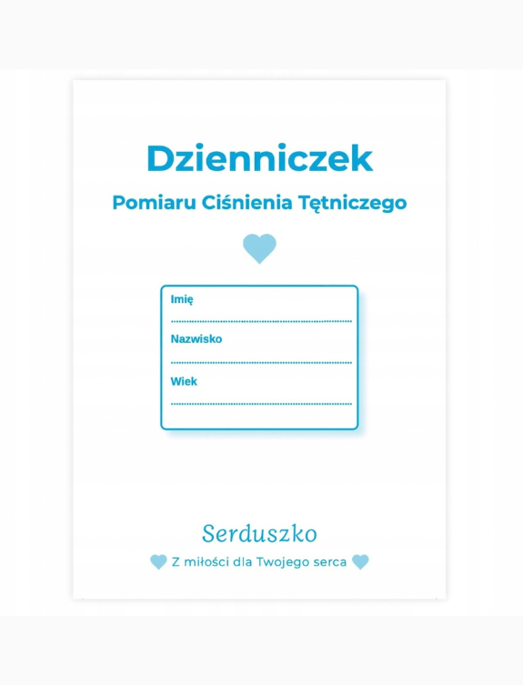 dzienniczek pomiaru cisnienia tetniczego serduszko 50 kart a6