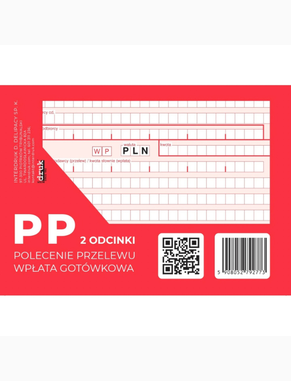 druk polecenie przelewu pp 2 odcinkowe a6 80 kart samokopia