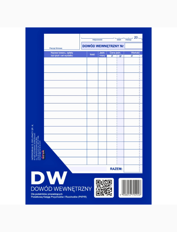 druk dowod wewnetrzny a5 40 kartek papier offsetowy