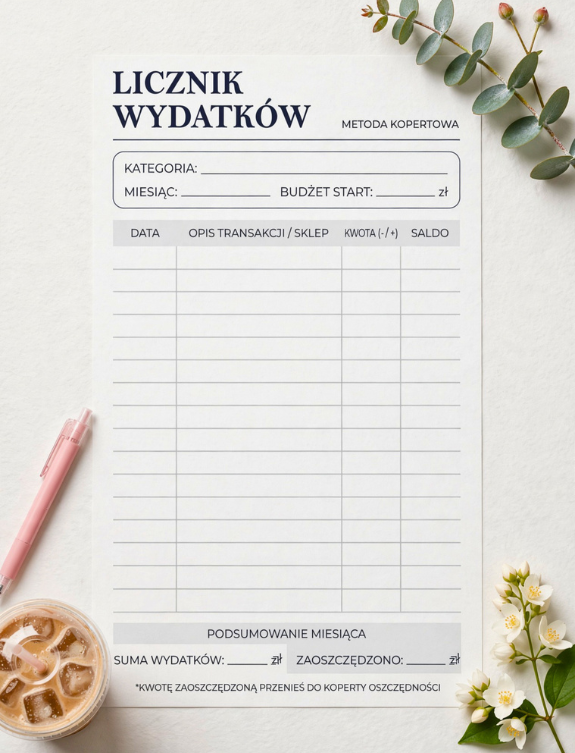 notowanie wydatkow na papierze offsetowym 90g do segregatora