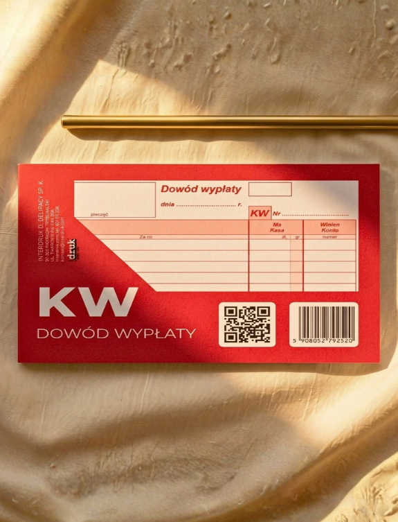 szczegoly druku kw dowod wyplaty kwoty gotowkowej rubryki ksiegowe