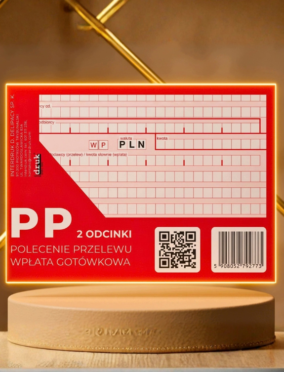 szczegoly druku polecenia przelewu wpłaty kwoty rachunku bankowego