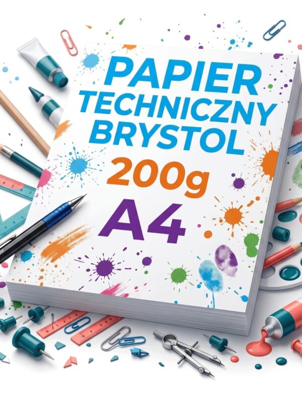 apier techniczny brystol a4 bialy 200g 100 kart blok klejony